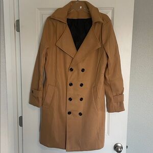 Women’s Double-Breasted Trench Coat in Tan *See Measurements
